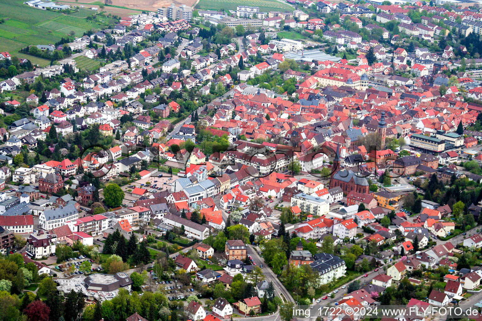 Vue d'oiseau de Bad Bergzabern dans le département Rhénanie-Palatinat, Allemagne