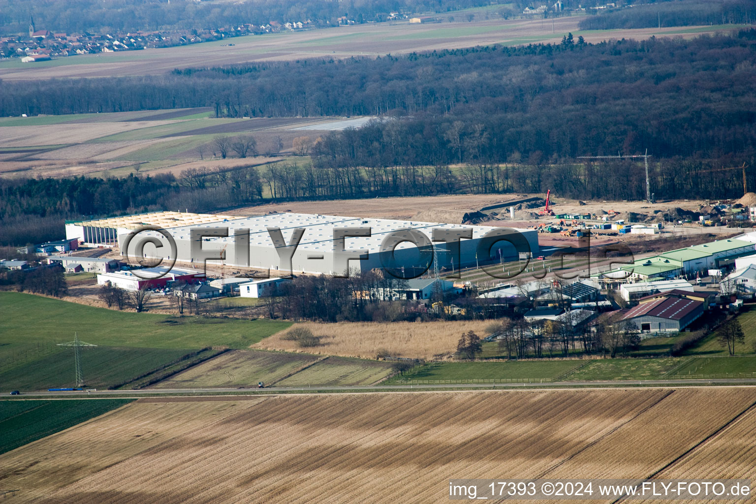 Vue aérienne de Zone de tissu Horst à le quartier Minderslachen in Kandel dans le département Rhénanie-Palatinat, Allemagne