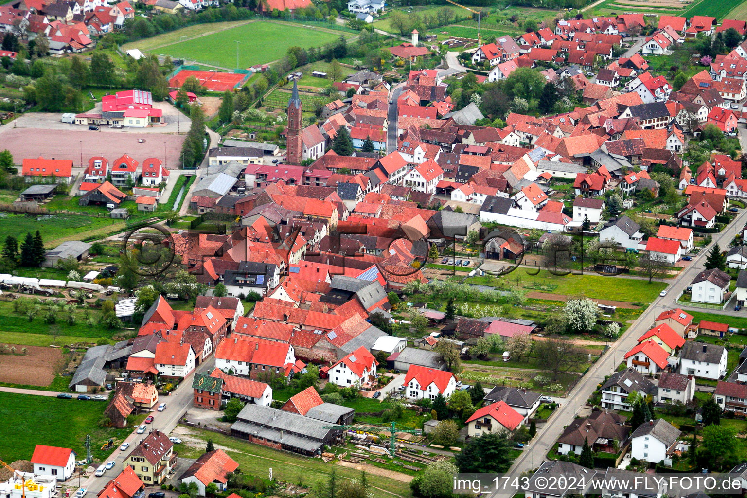 Vue oblique de Quartier Kapellen in Kapellen-Drusweiler dans le département Rhénanie-Palatinat, Allemagne