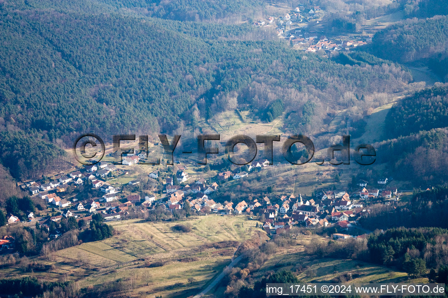 Vue aérienne de Schwanheim dans le département Rhénanie-Palatinat, Allemagne