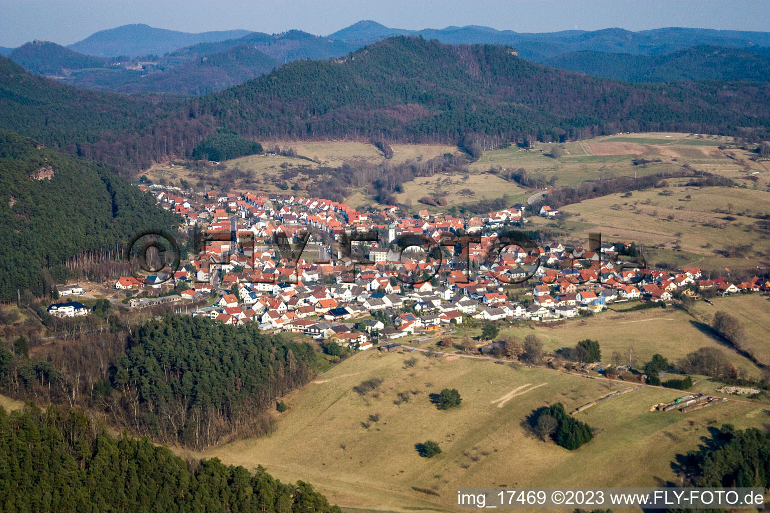 Schindhard dans le département Rhénanie-Palatinat, Allemagne vue d'en haut
