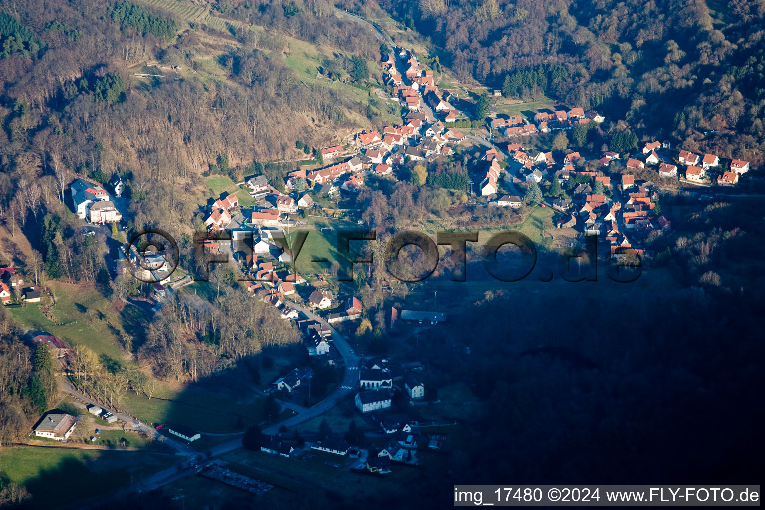 Weiler dans le département Bas Rhin, France d'en haut