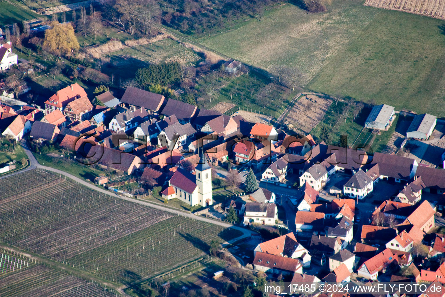 Rott dans le département Bas Rhin, France vue du ciel