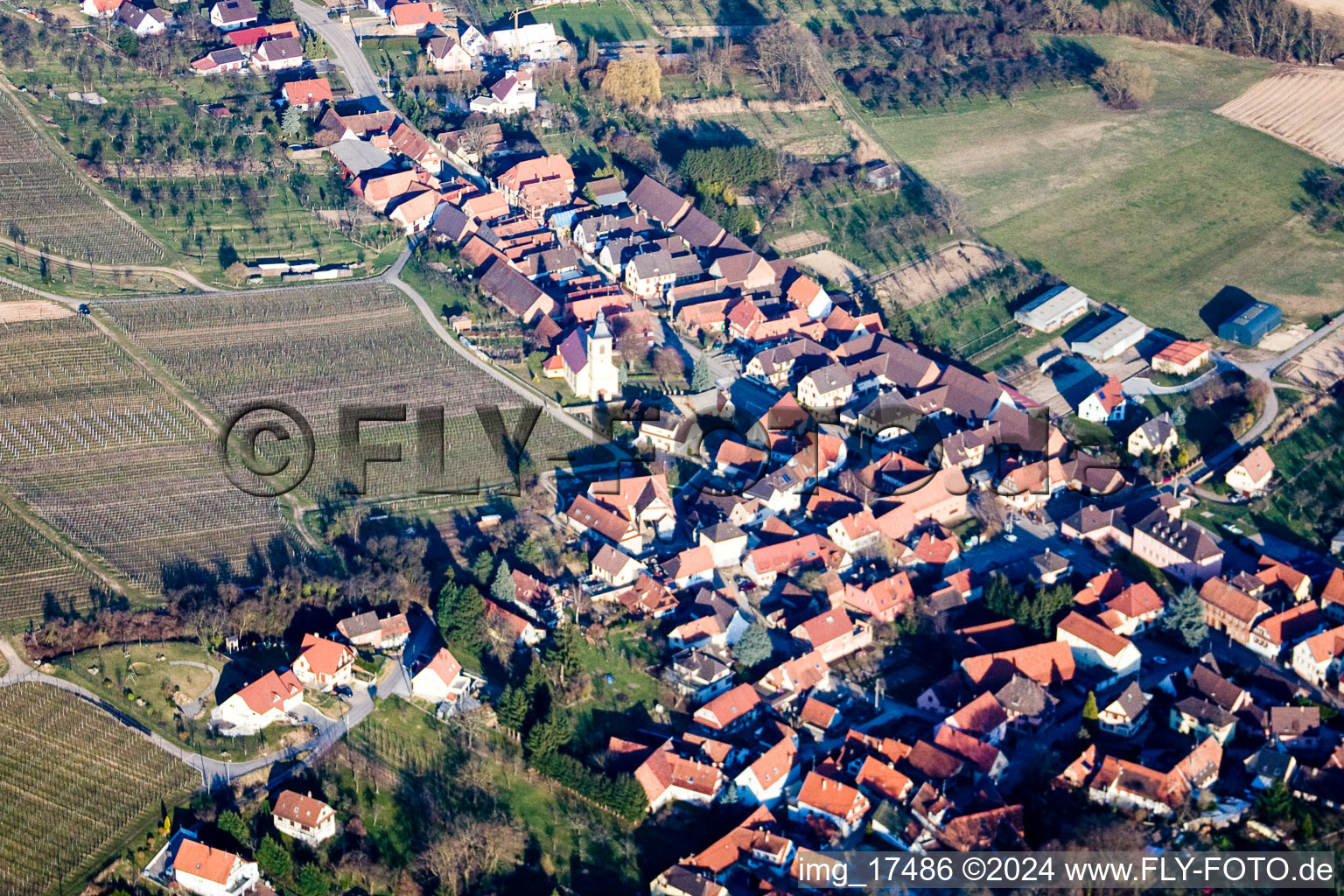 Rott dans le département Bas Rhin, France vue du ciel