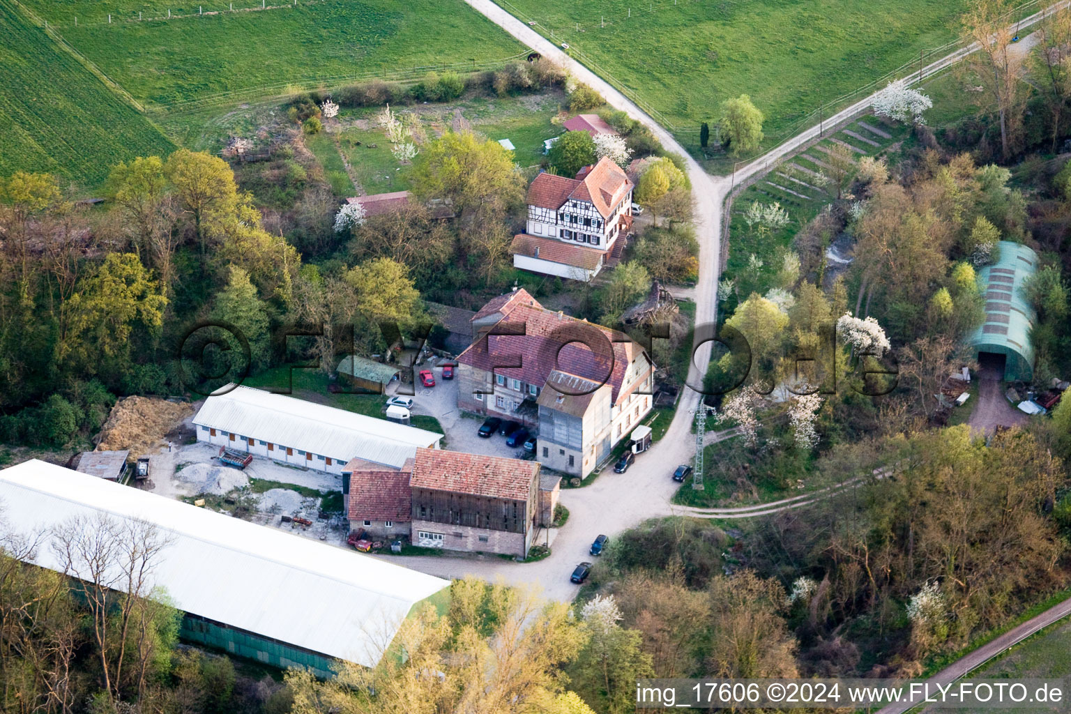 Vue aérienne de Moulin à Rheinzabern dans le département Rhénanie-Palatinat, Allemagne