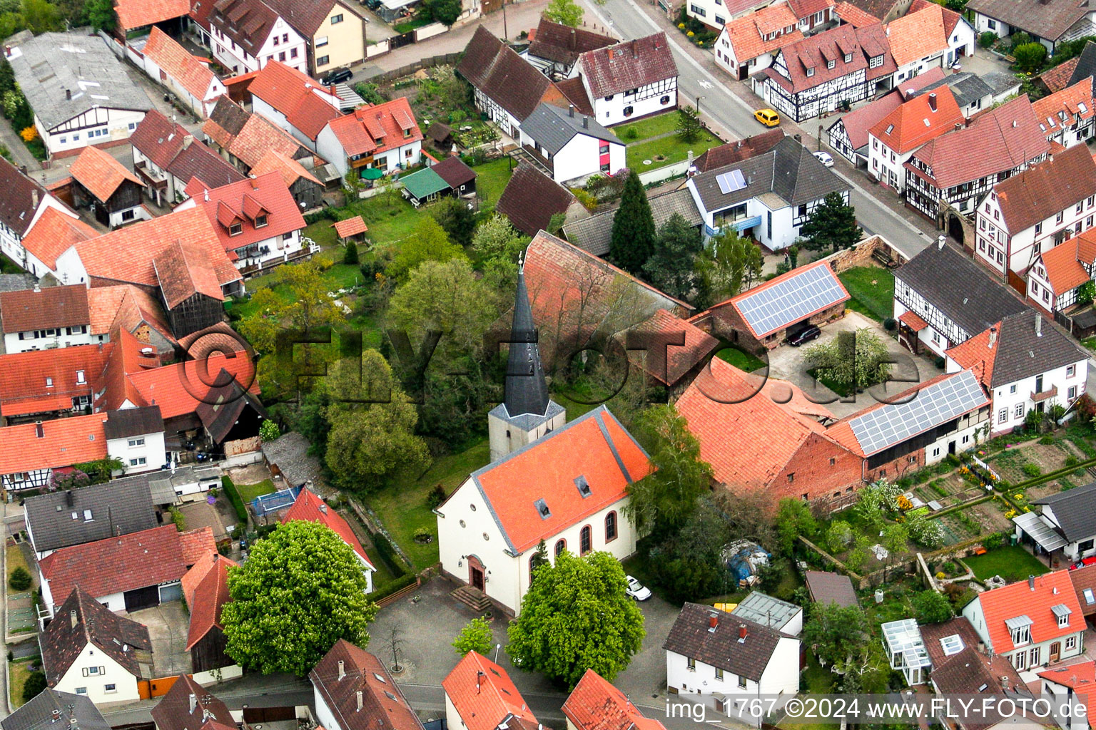 Vue oblique de Barbelroth dans le département Rhénanie-Palatinat, Allemagne