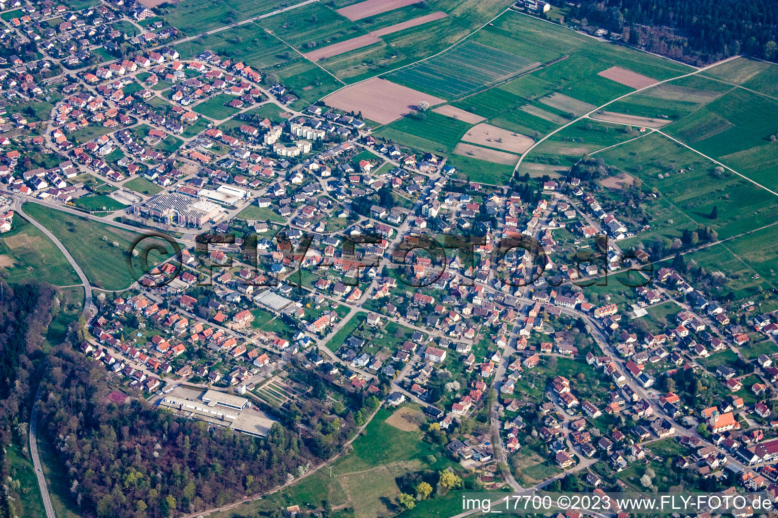 Quartier Conweiler in Straubenhardt dans le département Bade-Wurtemberg, Allemagne d'en haut