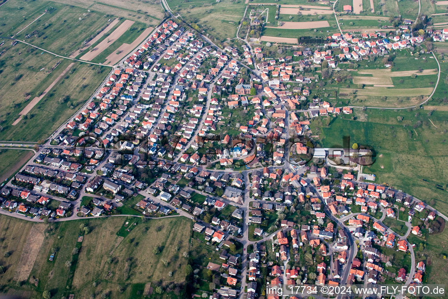 Quartier Schöllbronn in Ettlingen dans le département Bade-Wurtemberg, Allemagne d'un drone