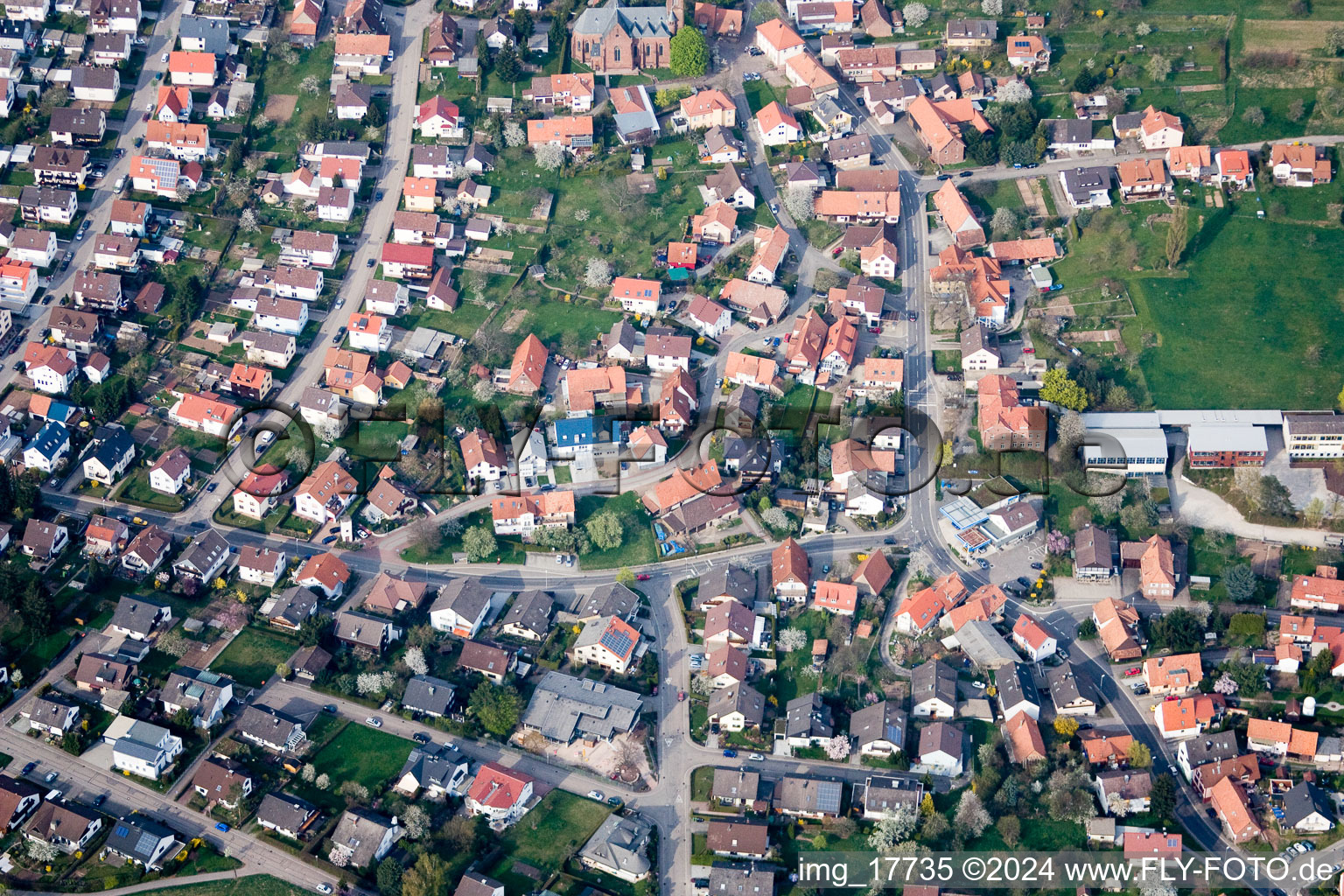 Quartier Schöllbronn in Ettlingen dans le département Bade-Wurtemberg, Allemagne vu d'un drone