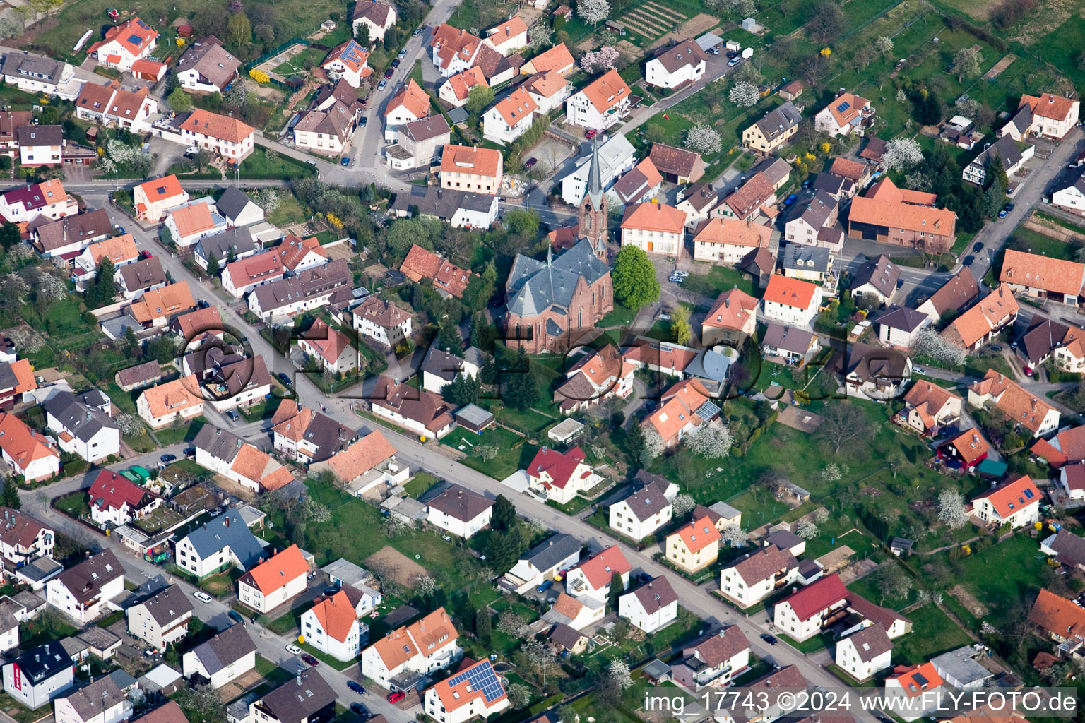 Quartier Schöllbronn in Ettlingen dans le département Bade-Wurtemberg, Allemagne d'en haut