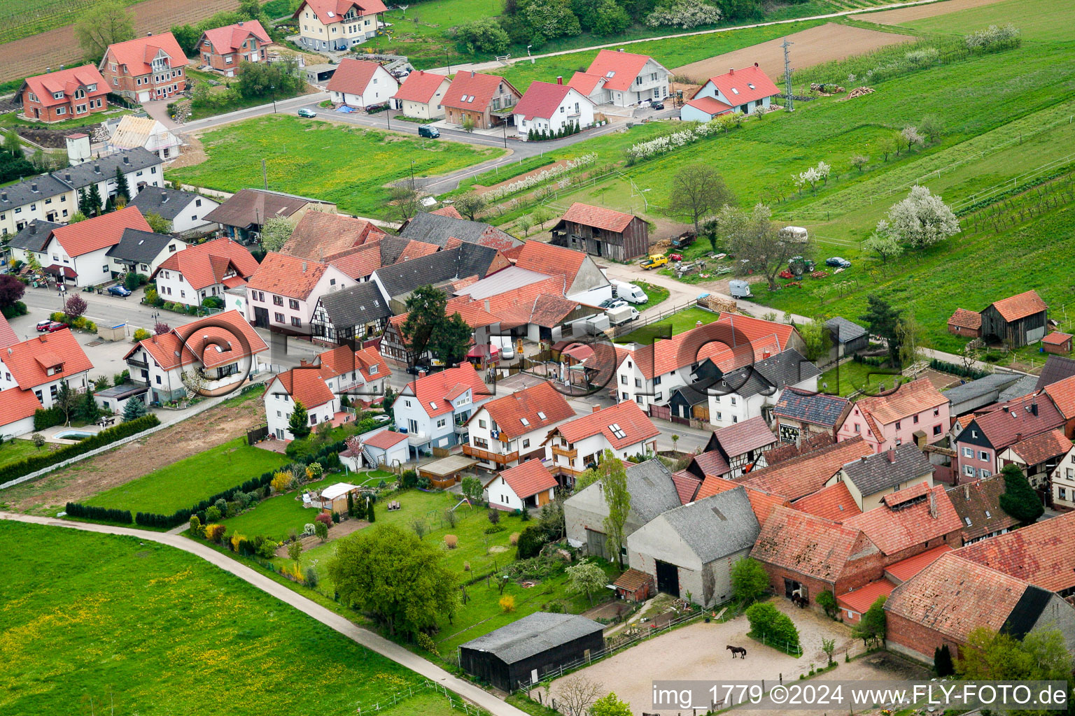 Vue aérienne de Champs agricoles et surfaces utilisables à Hergersweiler dans le département Rhénanie-Palatinat, Allemagne