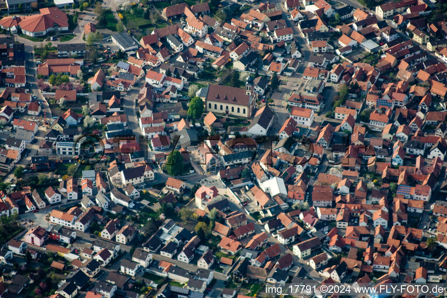 Vue oblique de Quartier Neuburg in Neuburg am Rhein dans le département Rhénanie-Palatinat, Allemagne