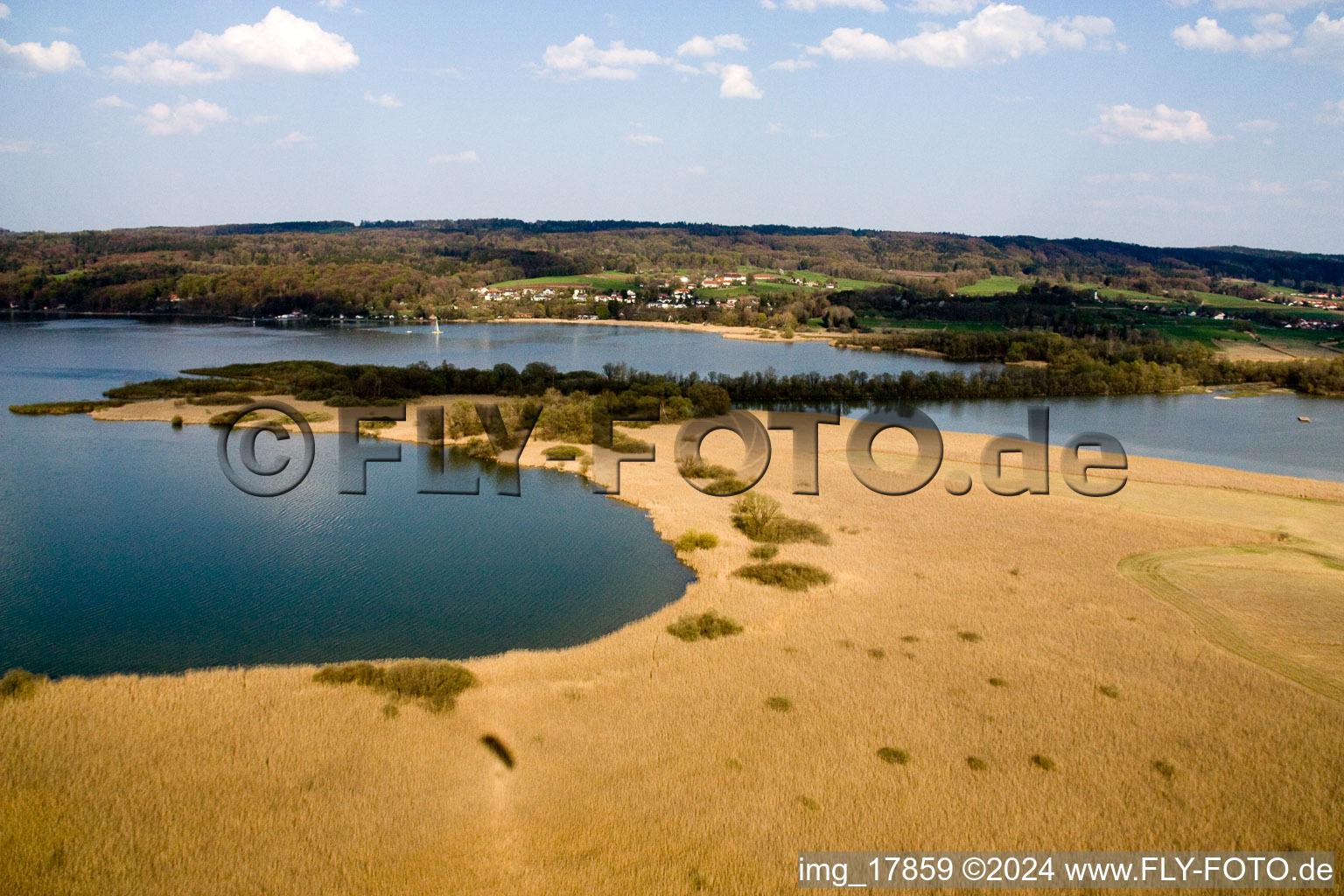 Vue aérienne de Ammersee, rive sud à Fischen dans le département Bavière, Allemagne