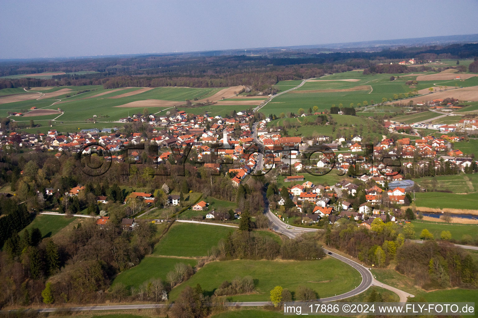 Vue aérienne de Andechs dans le département Bavière, Allemagne