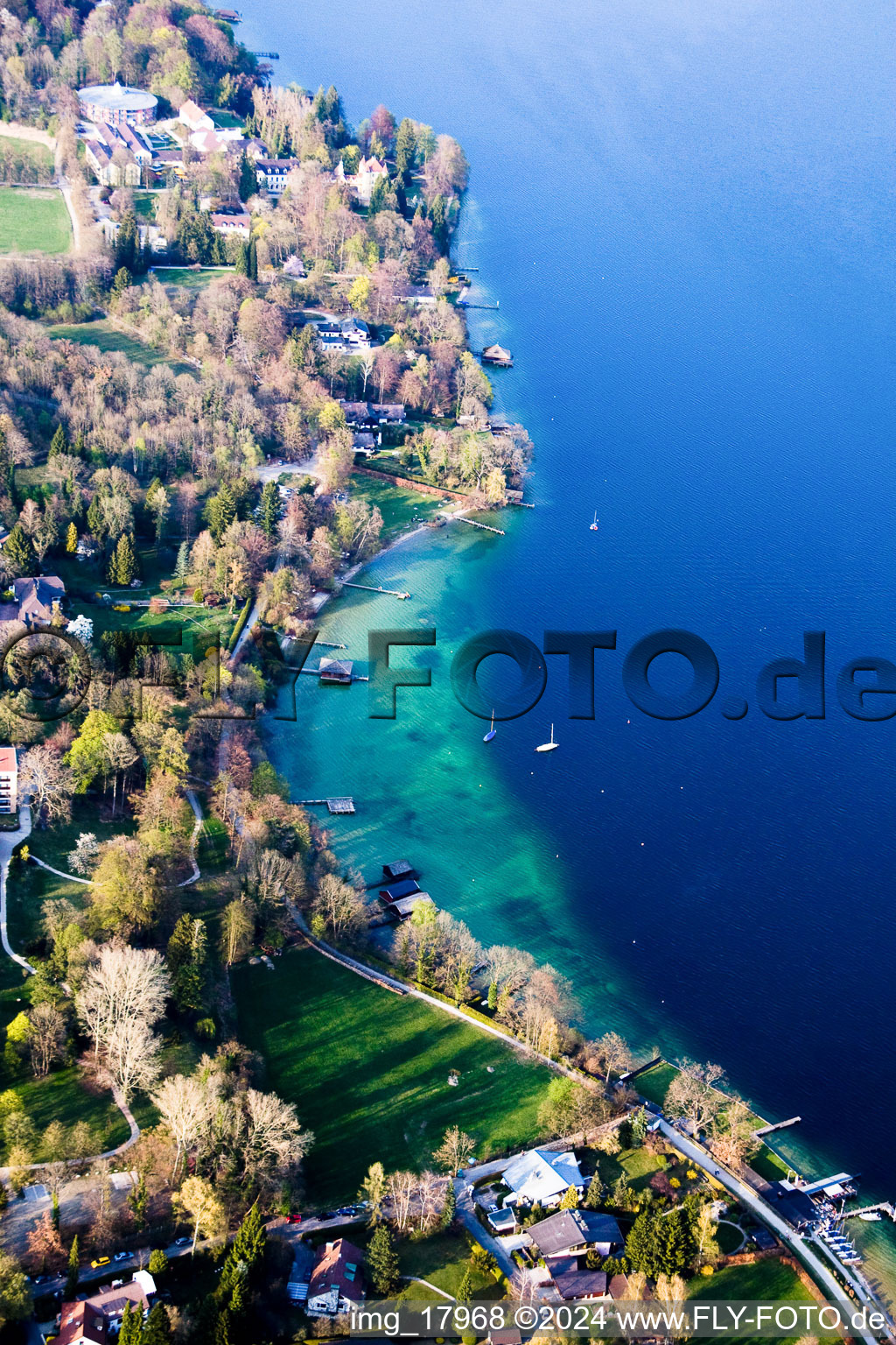 Photographie aérienne de Zones riveraines de la zone du lac de Starnberg à Tutzing dans le département Bavière, Allemagne