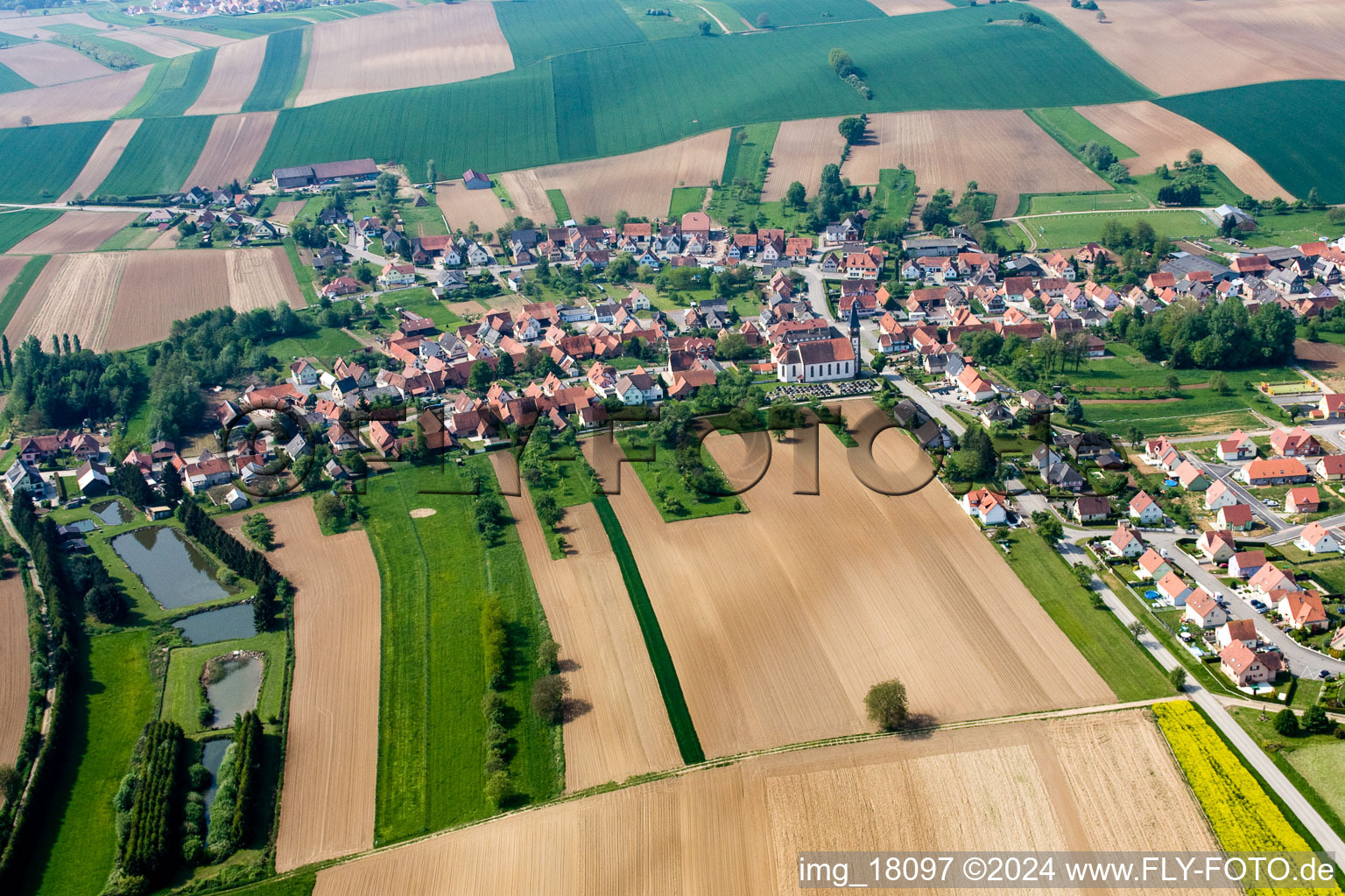 Photographie aérienne de Stundwiller dans le département Bas Rhin, France