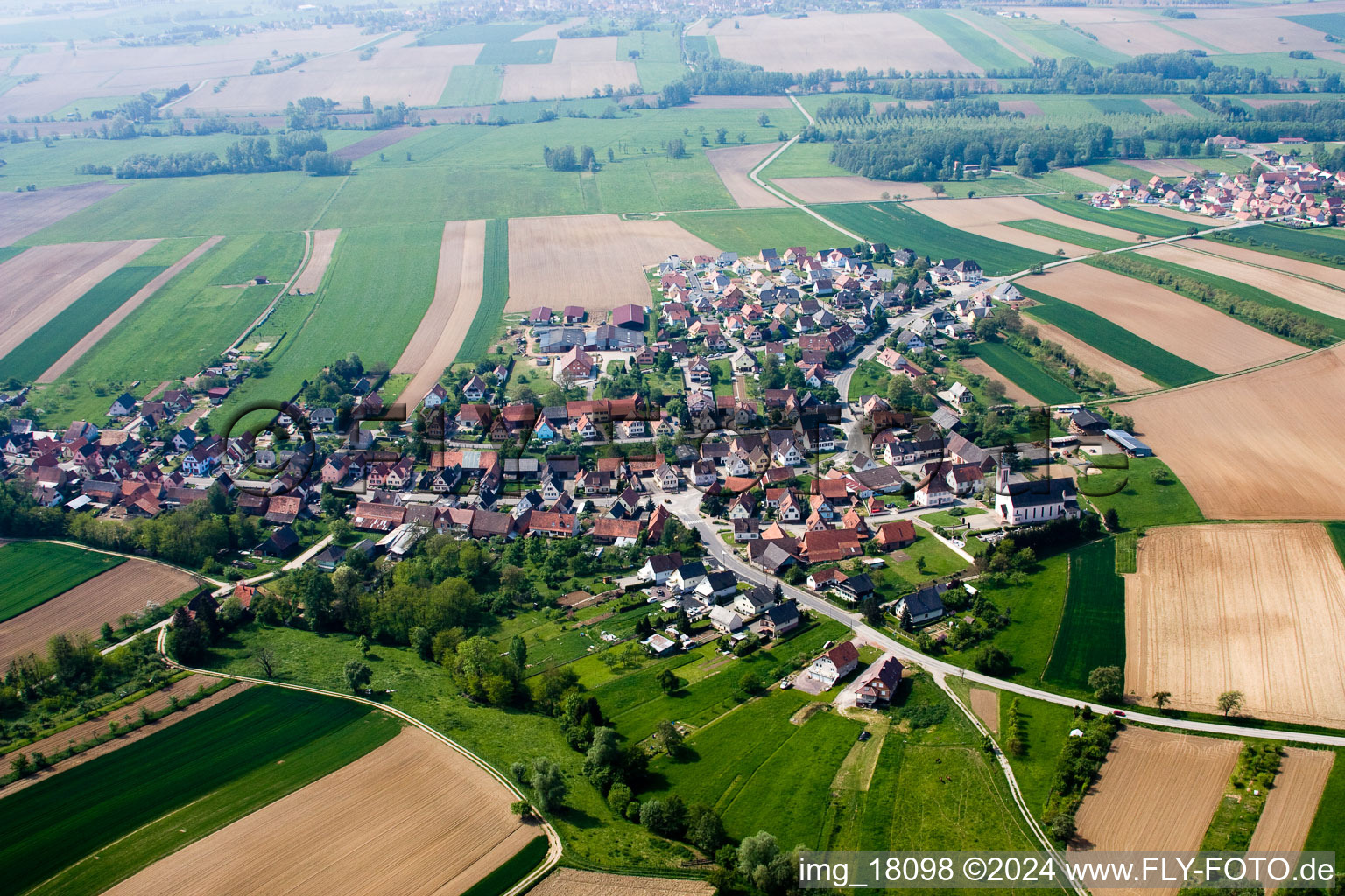 Image drone de Buhl dans le département Bas Rhin, France