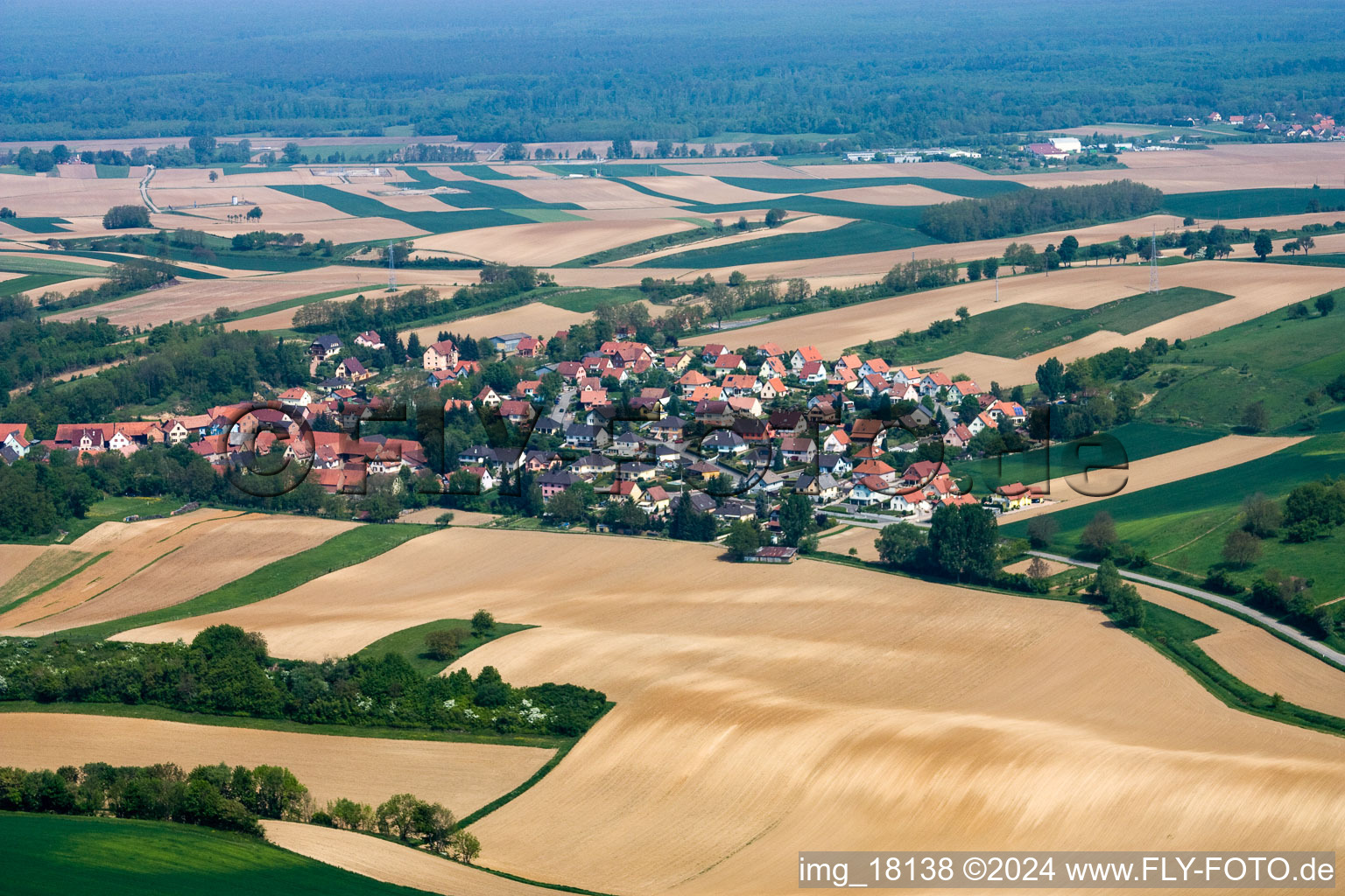 Neewiller-près-Lauterbourg dans le département Bas Rhin, France hors des airs