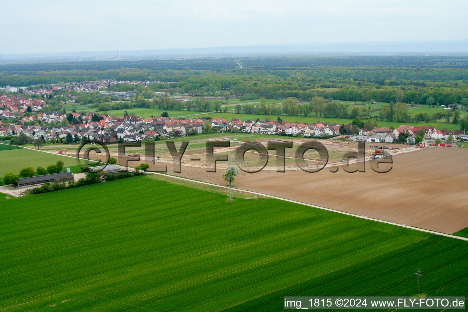 Vue aérienne de Chemin élevé avant le début des travaux à Kandel dans le département Rhénanie-Palatinat, Allemagne