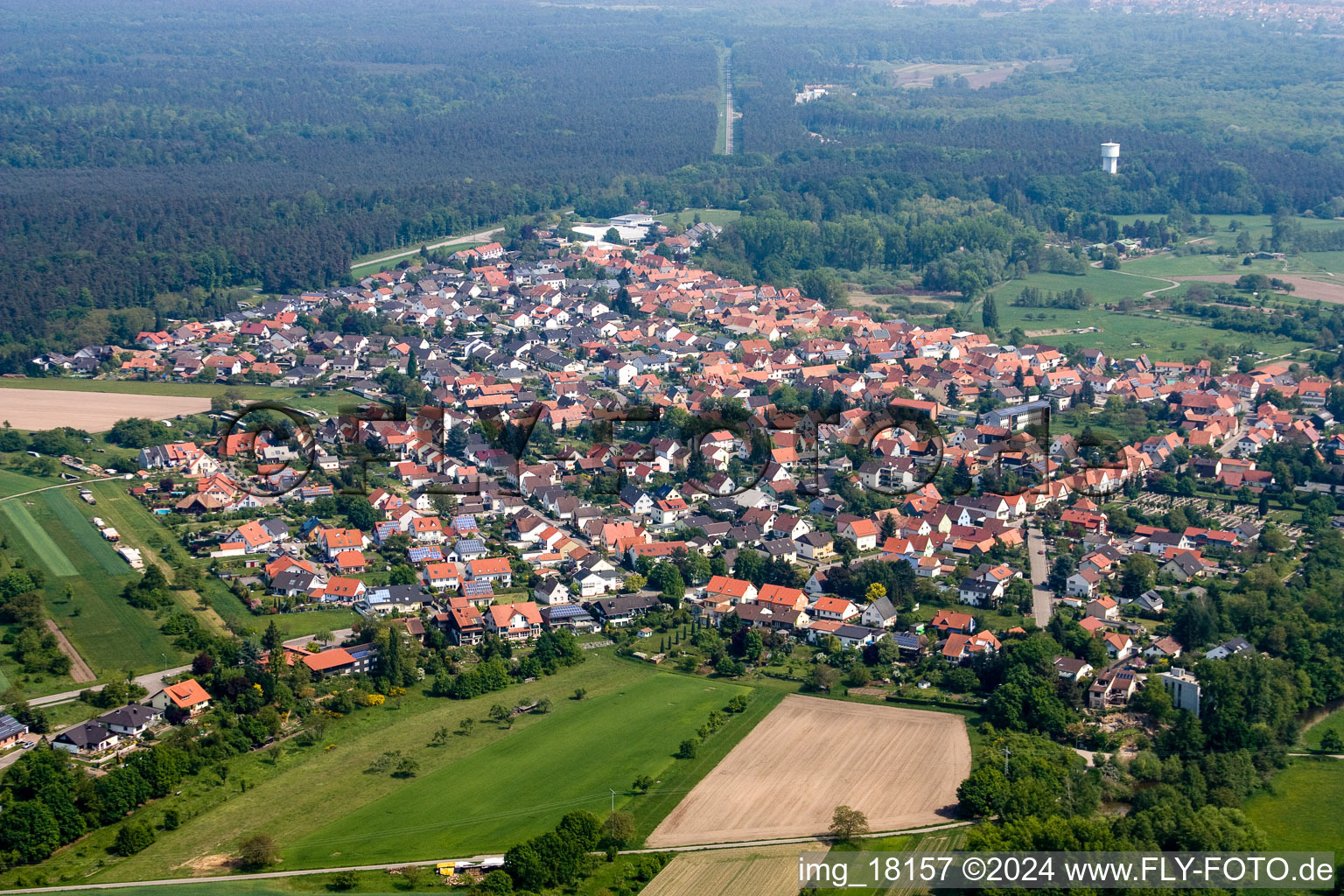 Photographie aérienne de Lauterbourg dans le département Bas Rhin, France