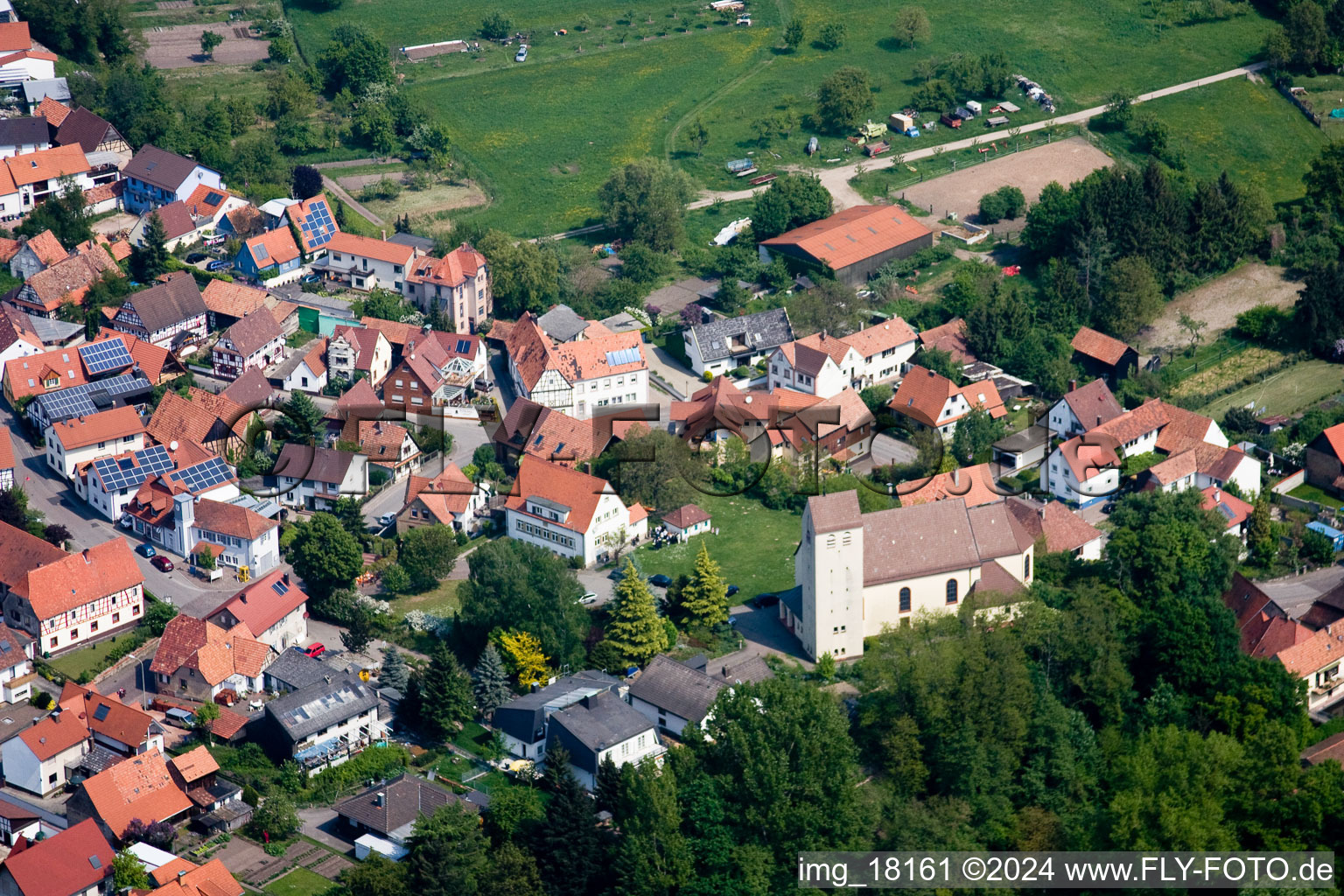 Lauterbourg dans le département Bas Rhin, France vue d'en haut