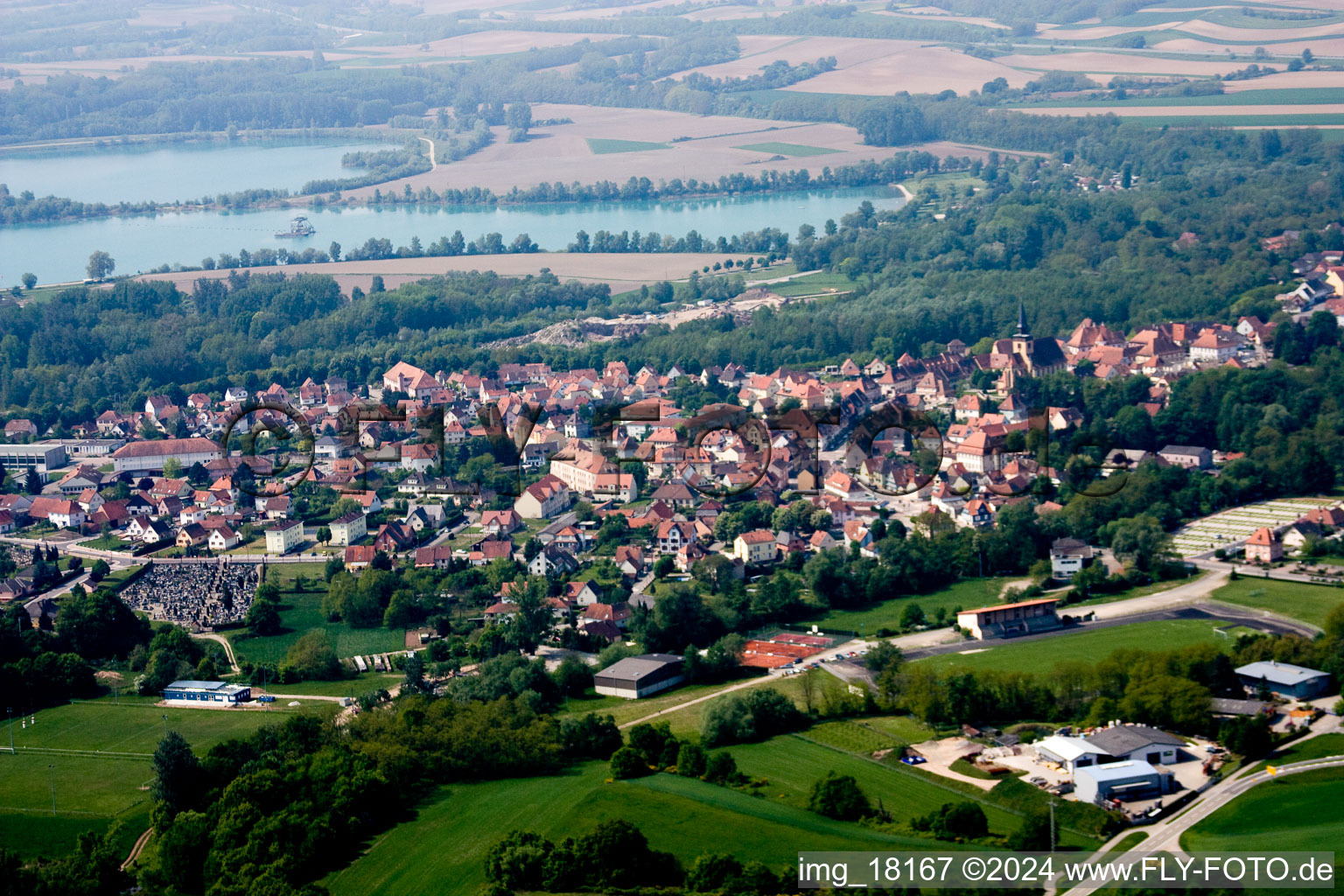 Lauterbourg dans le département Bas Rhin, France vue du ciel