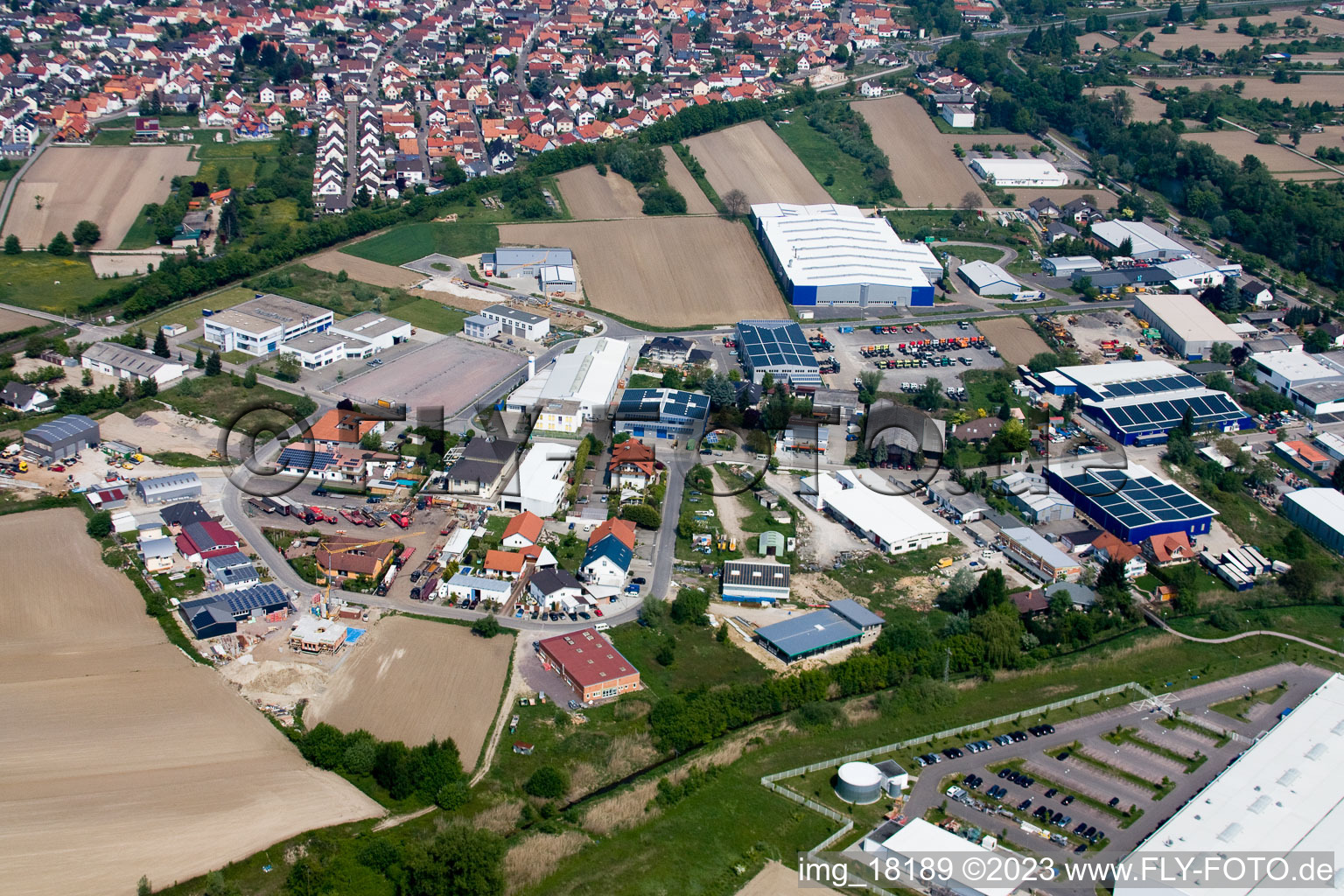 Photographie aérienne de Zone industrielle à Hagenbach dans le département Rhénanie-Palatinat, Allemagne