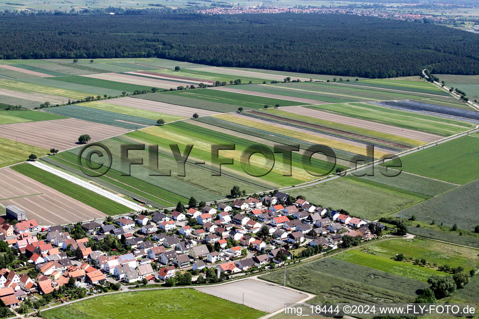 Vue oblique de Hatzenbühl dans le département Rhénanie-Palatinat, Allemagne