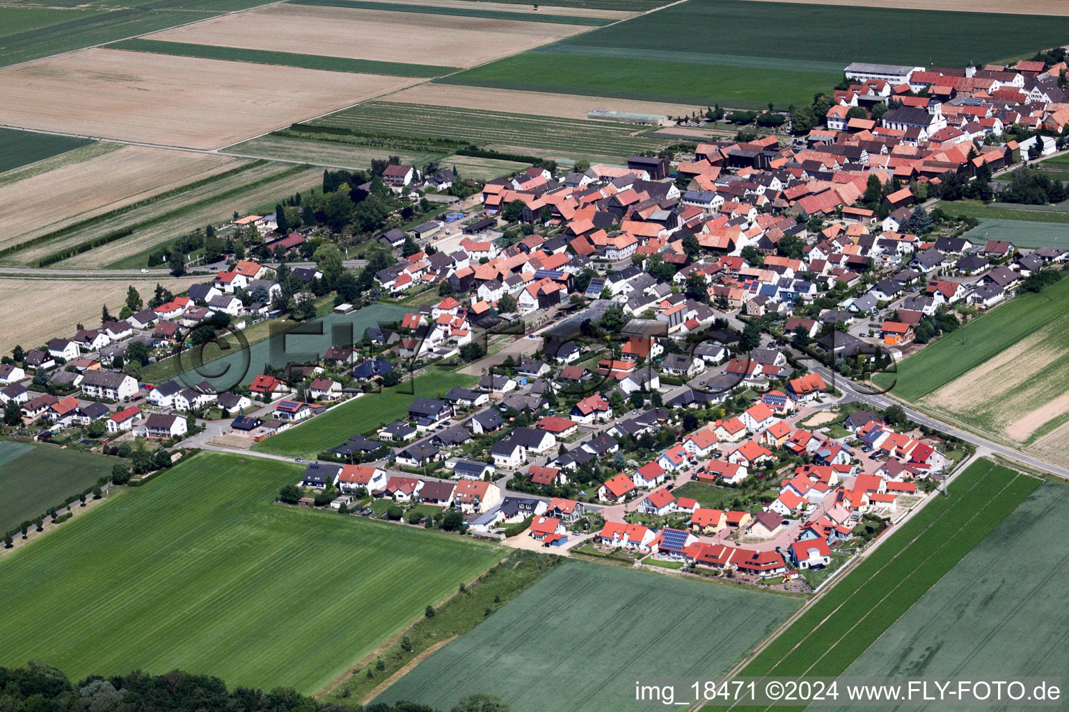 Quartier Hayna in Herxheim bei Landau dans le département Rhénanie-Palatinat, Allemagne d'en haut