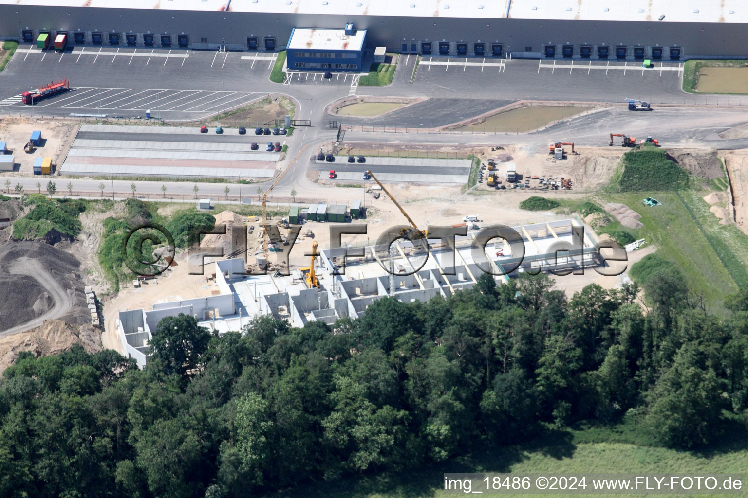 Vue aérienne de Zone industrielle Horst, Alfa Aesar à le quartier Minderslachen in Kandel dans le département Rhénanie-Palatinat, Allemagne