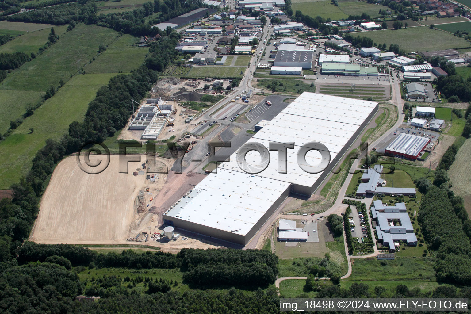 Vue oblique de Centre logistique de coïncidence à le quartier Minderslachen in Kandel dans le département Rhénanie-Palatinat, Allemagne