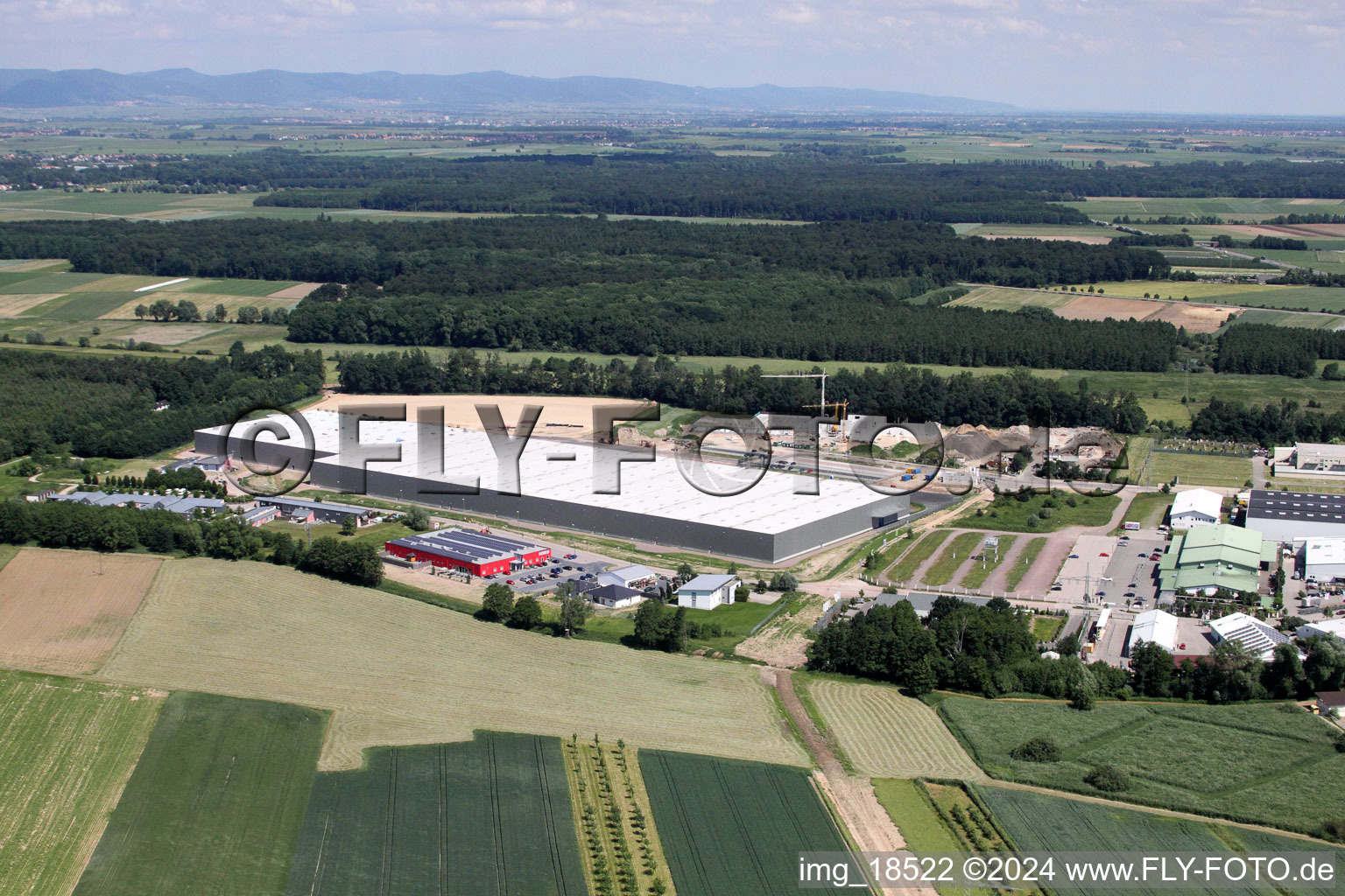 Image drone de Centre logistique de coïncidence à le quartier Minderslachen in Kandel dans le département Rhénanie-Palatinat, Allemagne