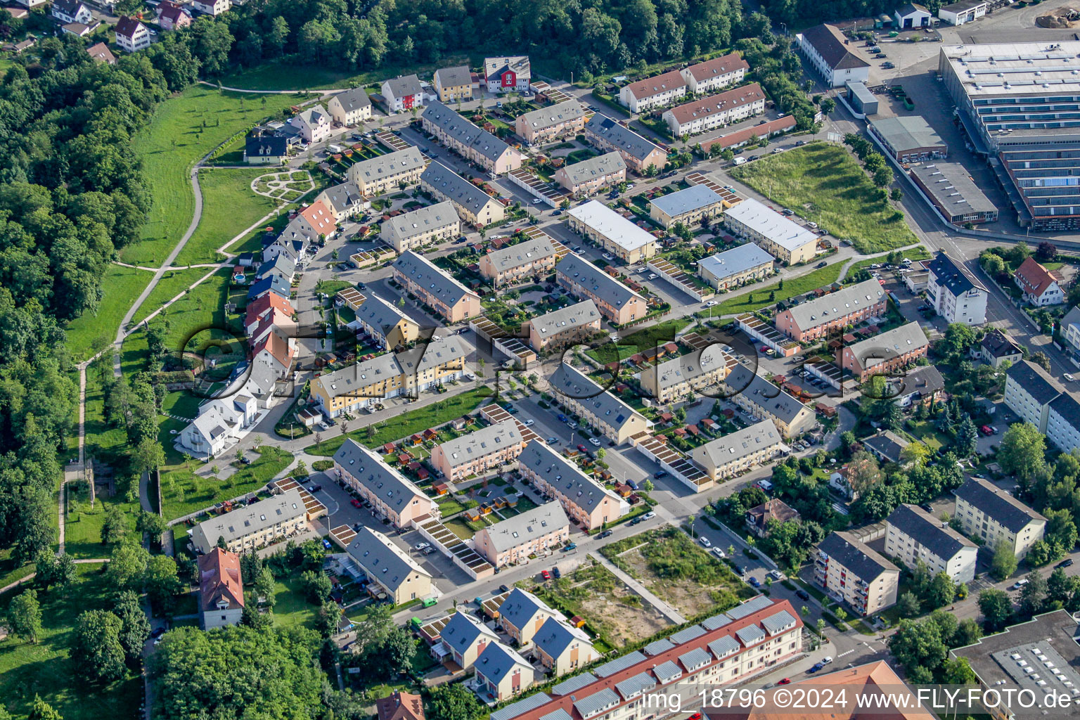 Vue aérienne de Graf-Stauffenberg-Strasse à Rastatt dans le département Bade-Wurtemberg, Allemagne