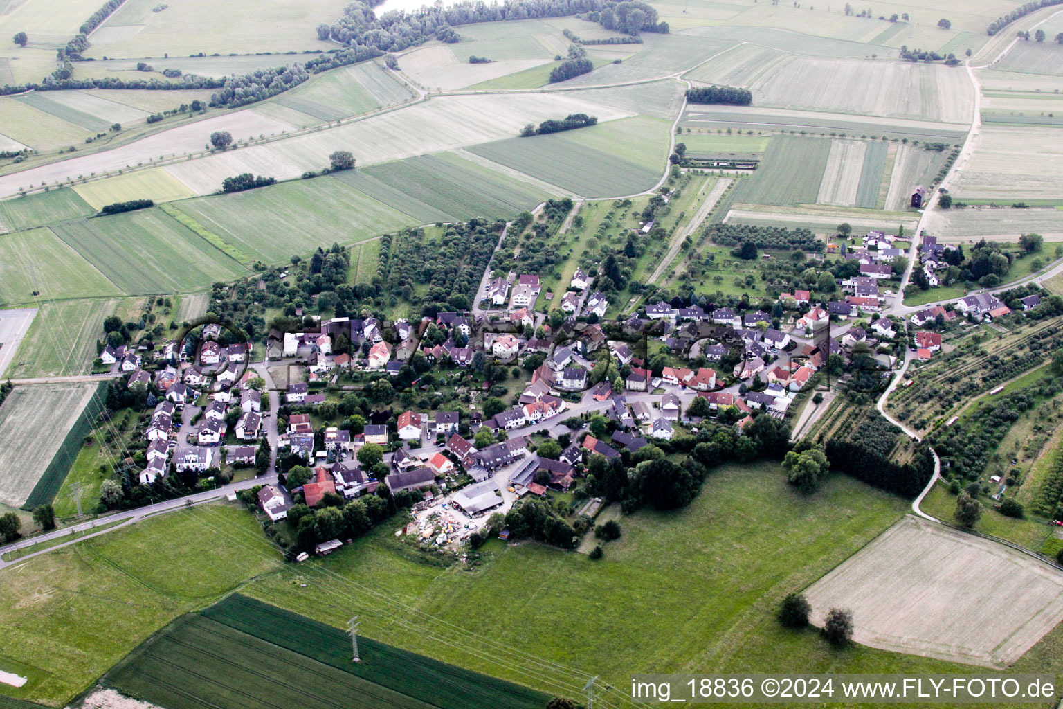 Vue oblique de Quartier Oberweier in Bühl dans le département Bade-Wurtemberg, Allemagne