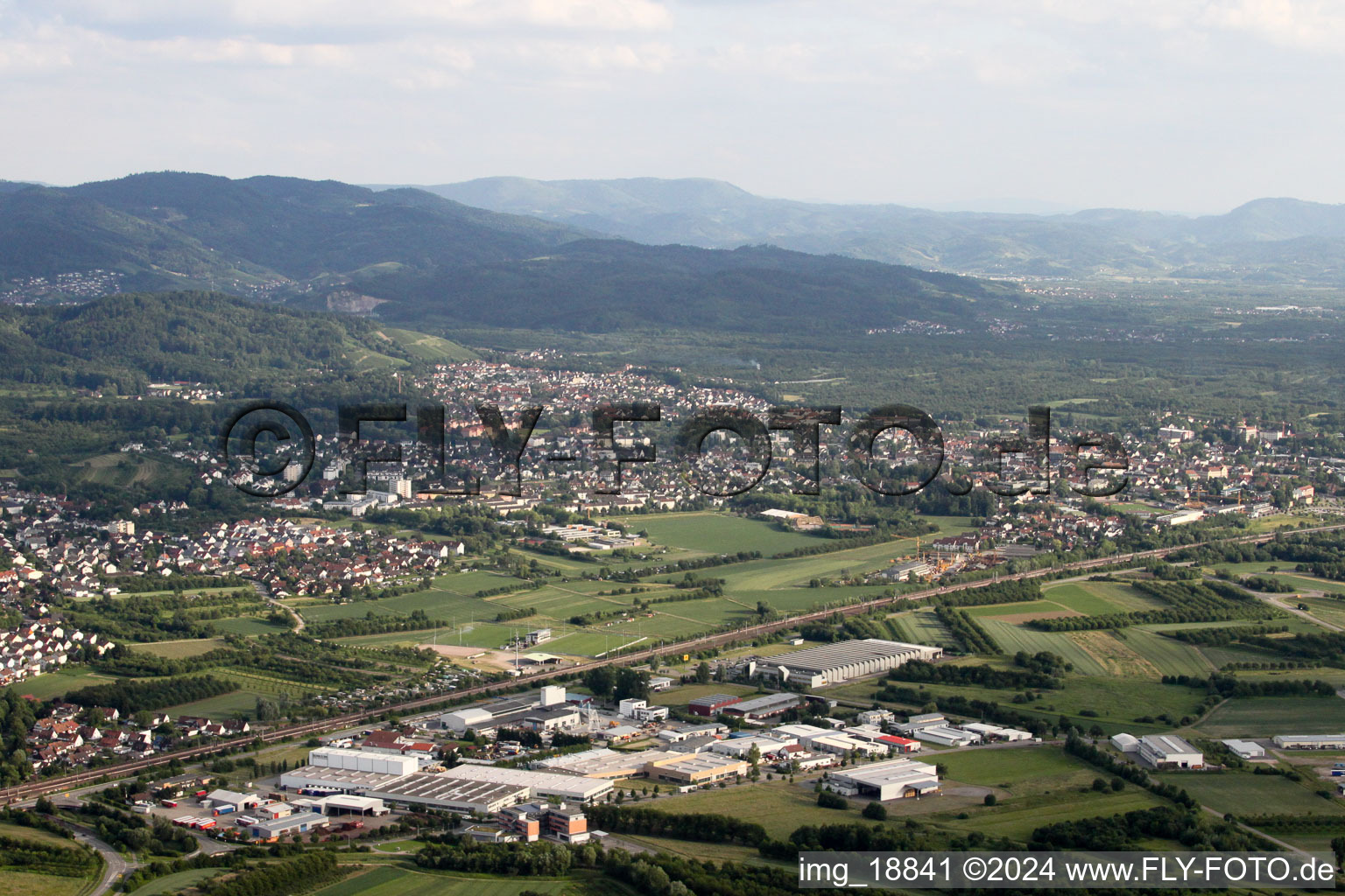 Vue aérienne de Zone industrielle et commerciale LUK GmbH à Sasbach dans le département Bade-Wurtemberg, Allemagne