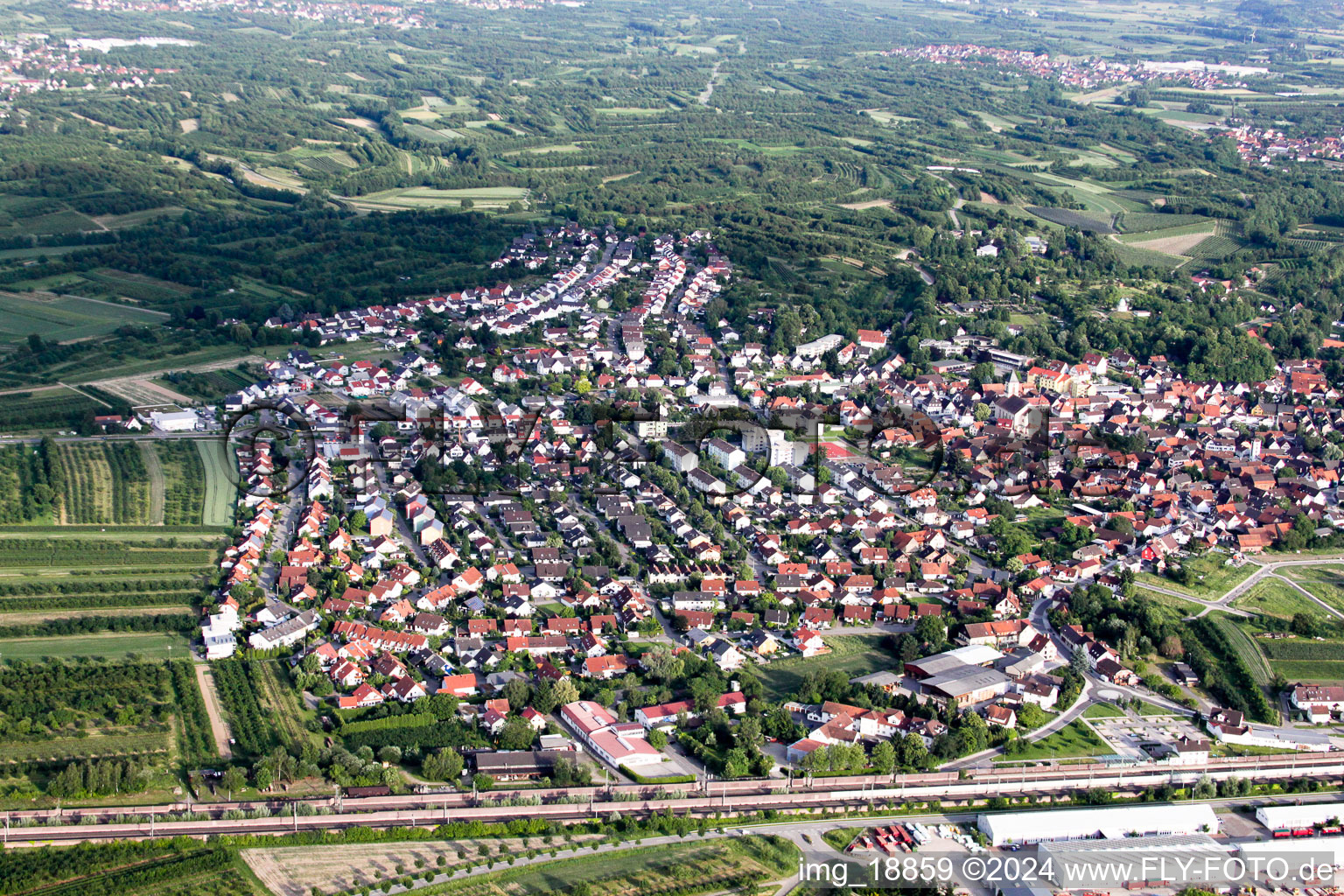 Renchen dans le département Bade-Wurtemberg, Allemagne d'en haut