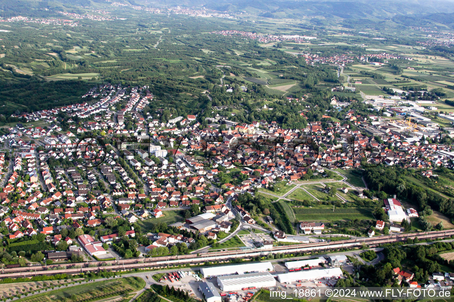 Renchen dans le département Bade-Wurtemberg, Allemagne vue d'en haut