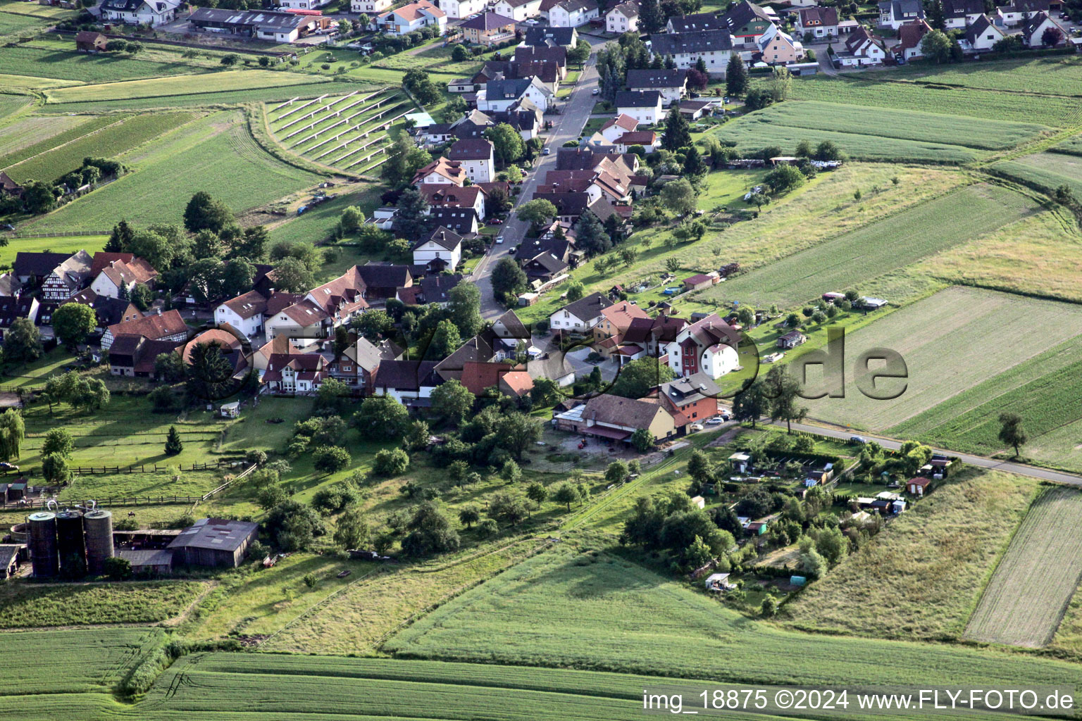 Vue aérienne de Du nord-est à le quartier Sand in Willstätt dans le département Bade-Wurtemberg, Allemagne