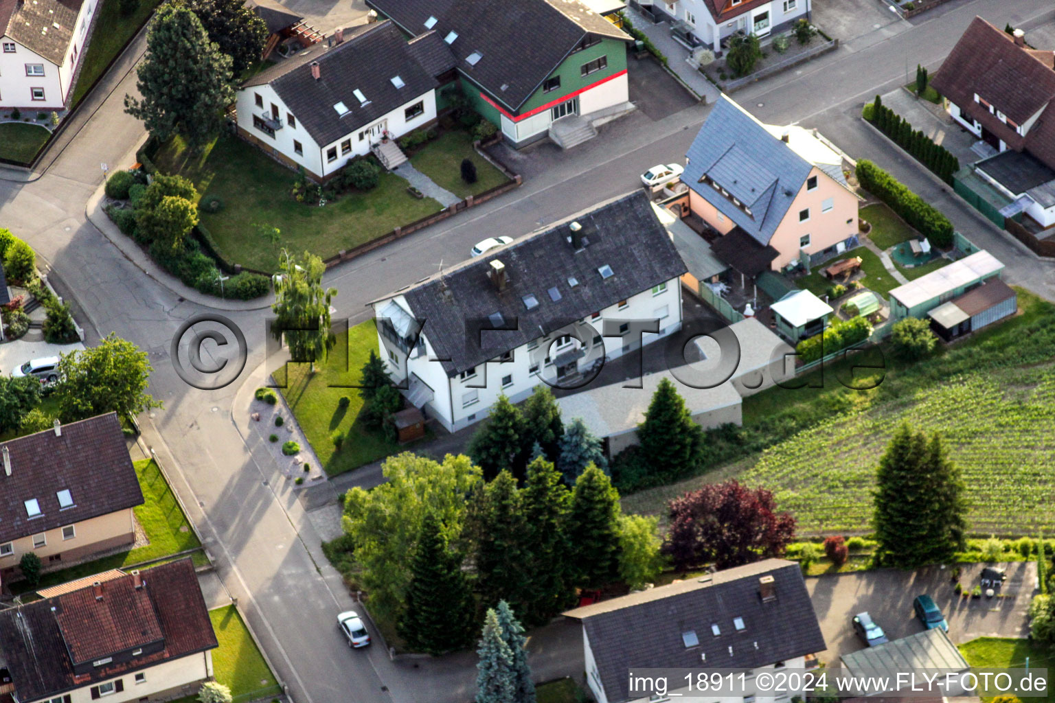 Photographie aérienne de Gartenstr à le quartier Sand in Willstätt dans le département Bade-Wurtemberg, Allemagne