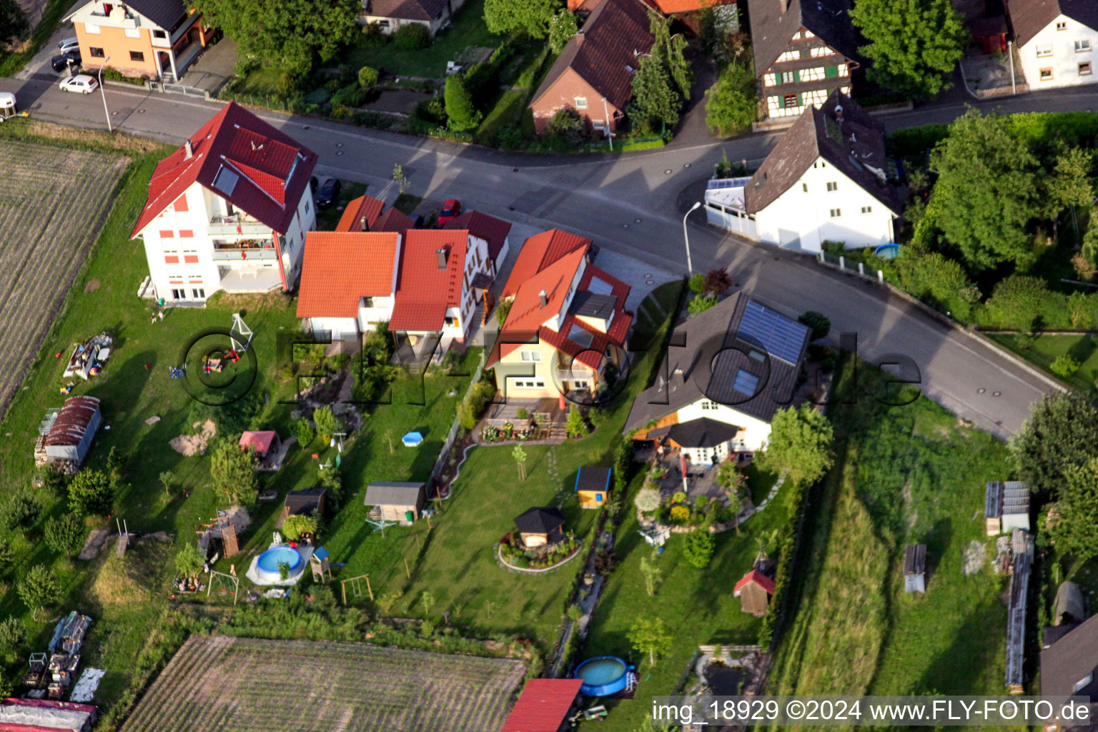 Quartier Sand in Willstätt dans le département Bade-Wurtemberg, Allemagne vue d'en haut