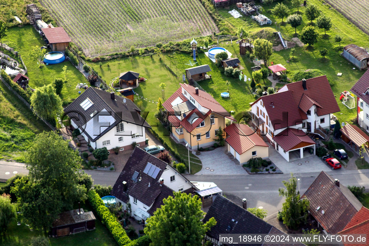 Eichhofstr. à le quartier Sand in Willstätt dans le département Bade-Wurtemberg, Allemagne d'en haut