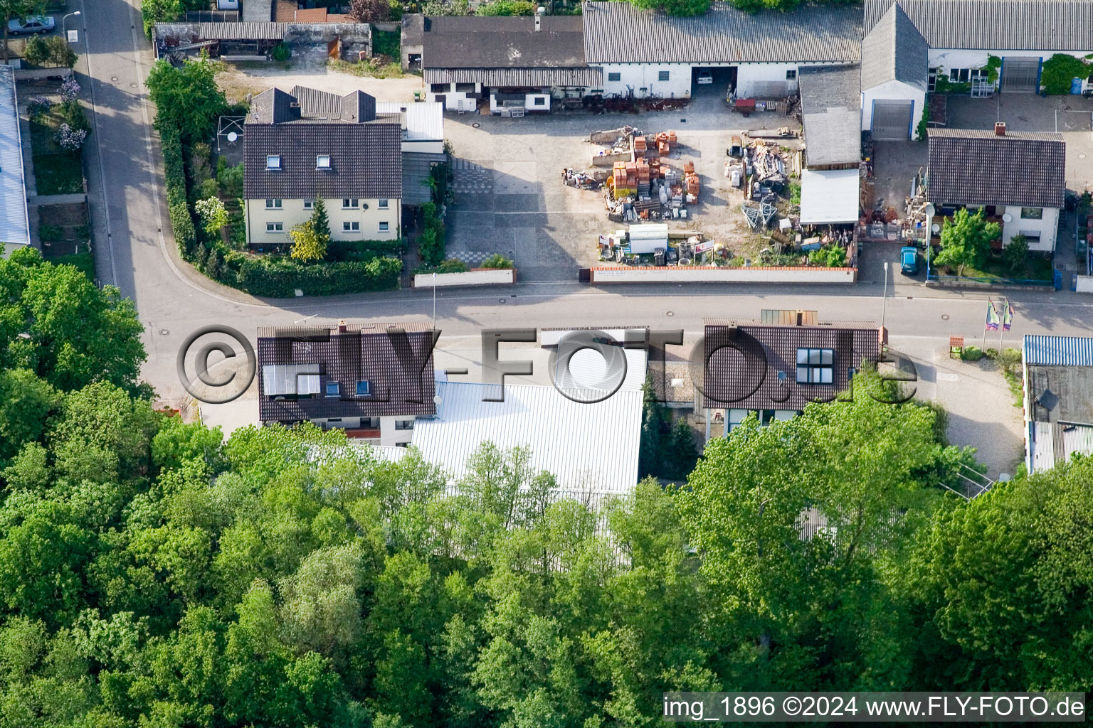 Elsässerstr à Kandel dans le département Rhénanie-Palatinat, Allemagne depuis l'avion