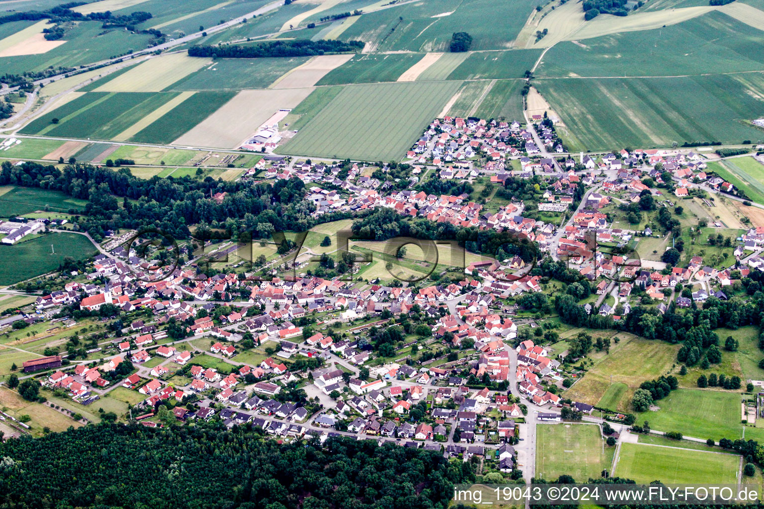 Photographie aérienne de Scheibenhard dans le département Bas Rhin, France