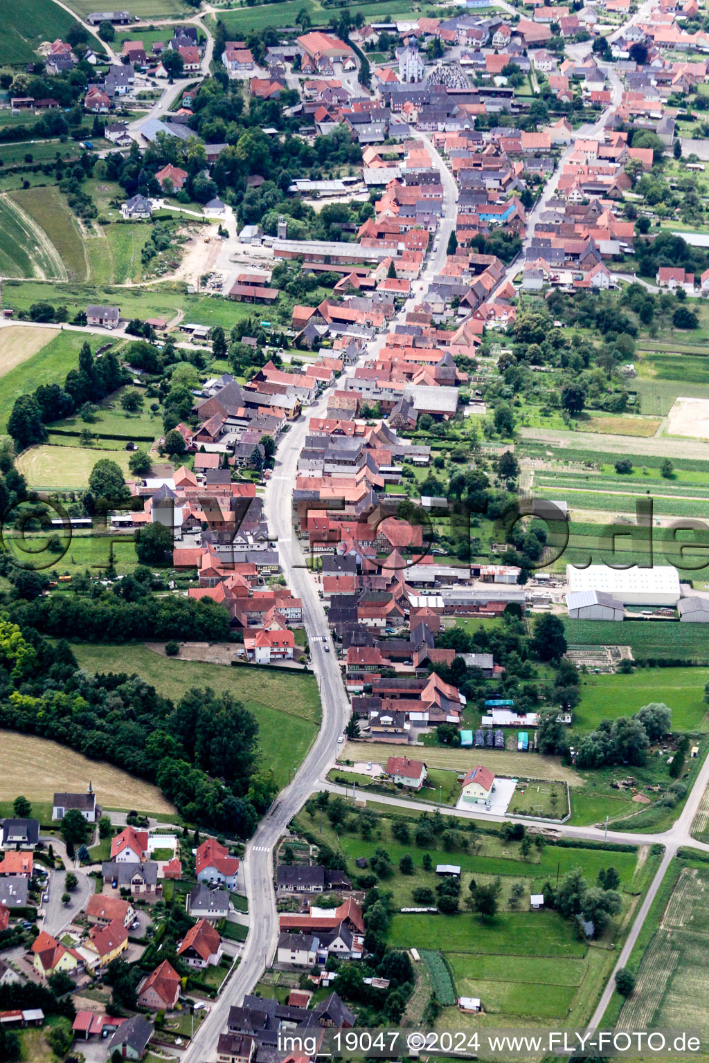 Niederlauterbach dans le département Bas Rhin, France d'en haut