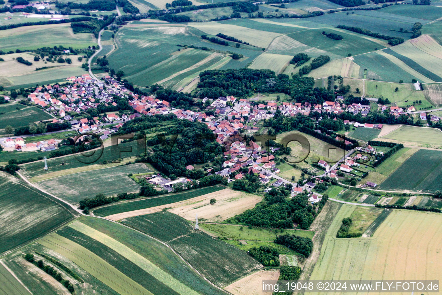 Niederlauterbach dans le département Bas Rhin, France hors des airs