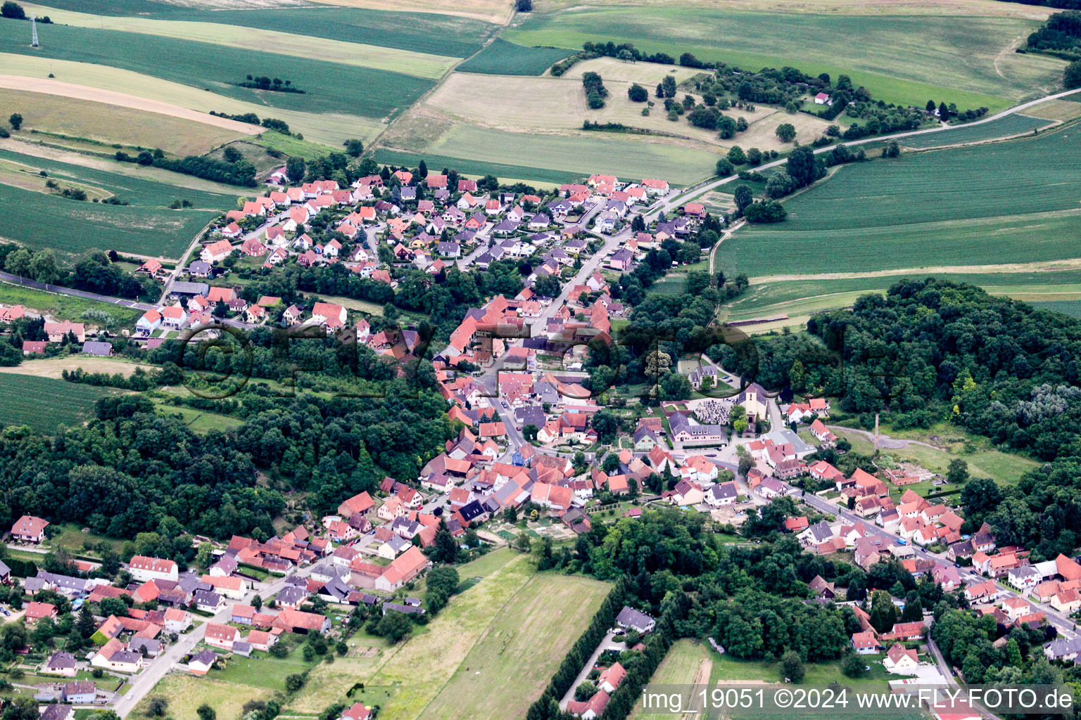 Neewiller-près-Lauterbourg dans le département Bas Rhin, France depuis l'avion