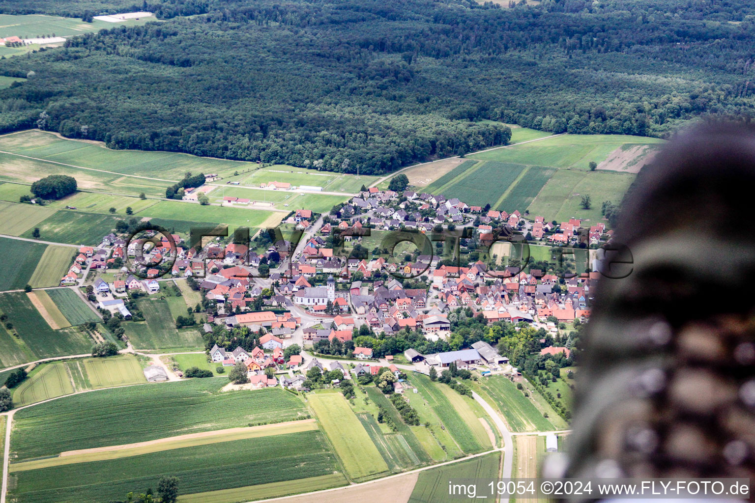 Photographie aérienne de Niederlauterbach dans le département Bas Rhin, France