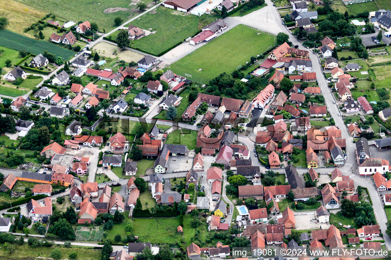 Vue oblique de Forstfeld dans le département Bas Rhin, France