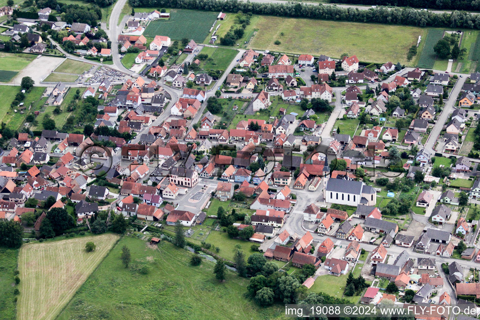 Photographie aérienne de Leutenheim dans le département Bas Rhin, France