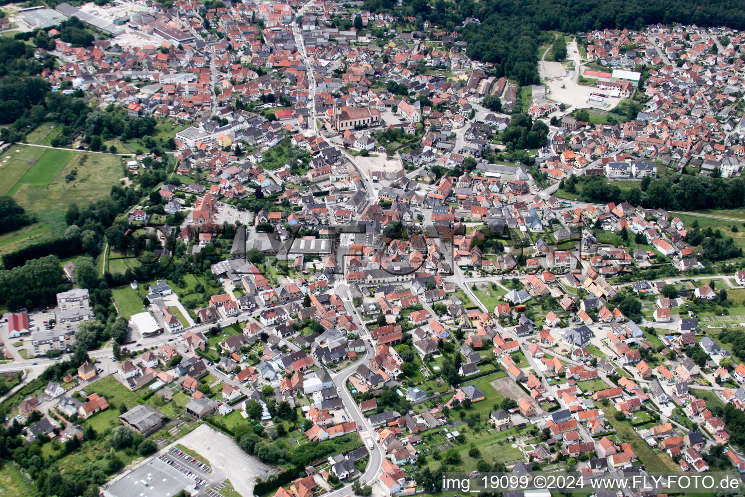 Soufflenheim dans le département Bas Rhin, France vue d'en haut